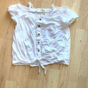 Girls white blouse with gold buttons size m
